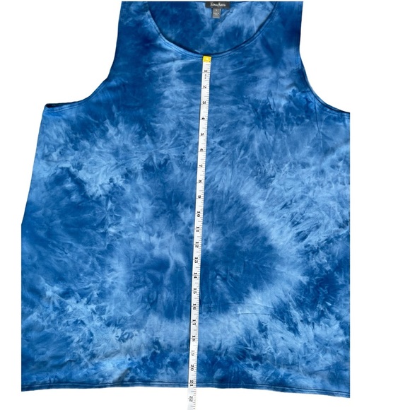 Neiman Marcus Tie Dye Blue Flowy Tank Top, Boho Chic - Size L - Picture 7 of 11